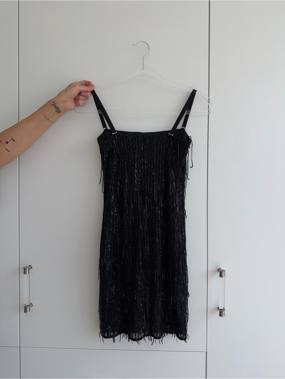 Victoria's Secret Black Sequin Fringe Mini Dress